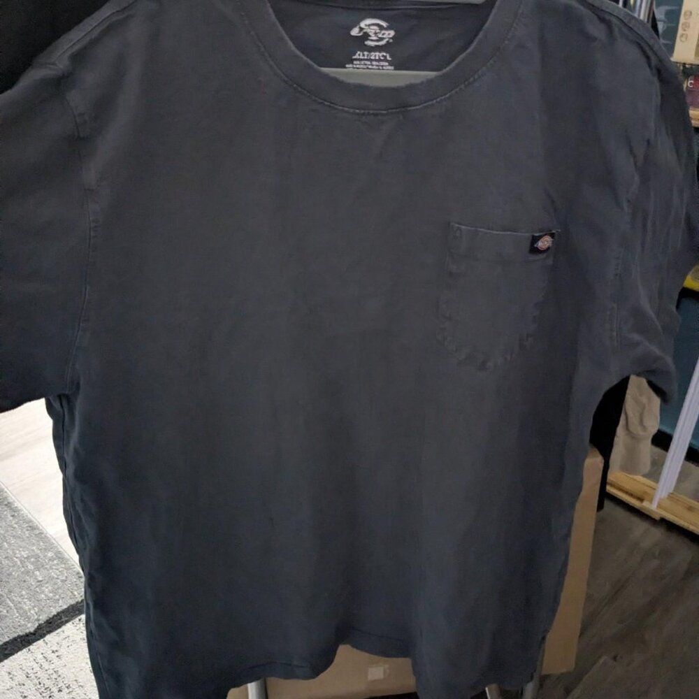 Dickies Dark Gray Pocket Tee 2XT 100% Cotton